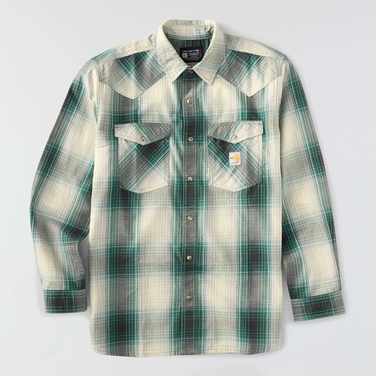 Flame Resistant Montana Relaxed Fit Midweight Twill Snap Front Plaid Shirt