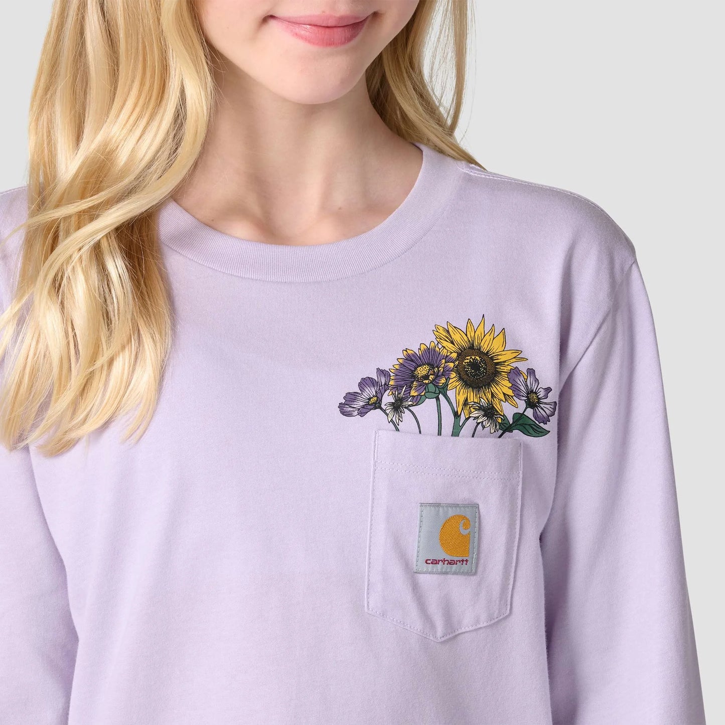 Girls' Long Sleeve Floral Pocket T-Shirt (Toddler/Child/Youth)