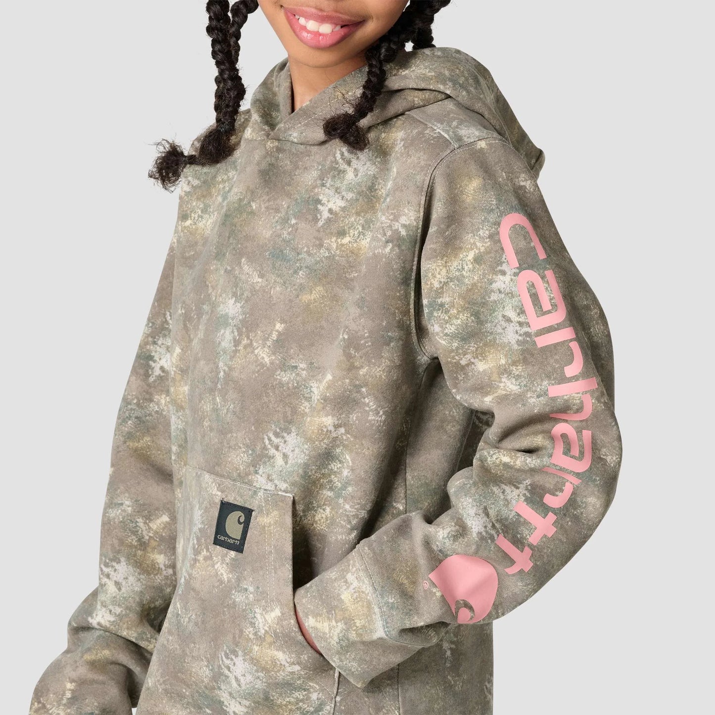 Girls' Long Sleeve Hooded Camo Graphic Sweatshirt (Child/Youth)