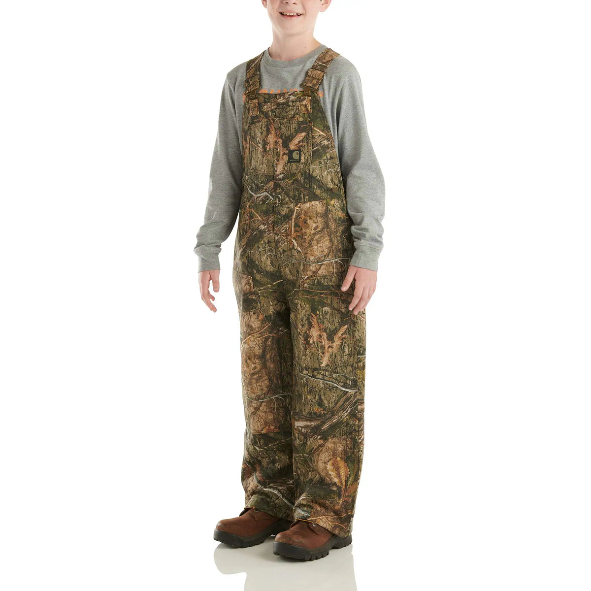 Kids' Loose Fit Canvas Insulated Camo Bib Overall