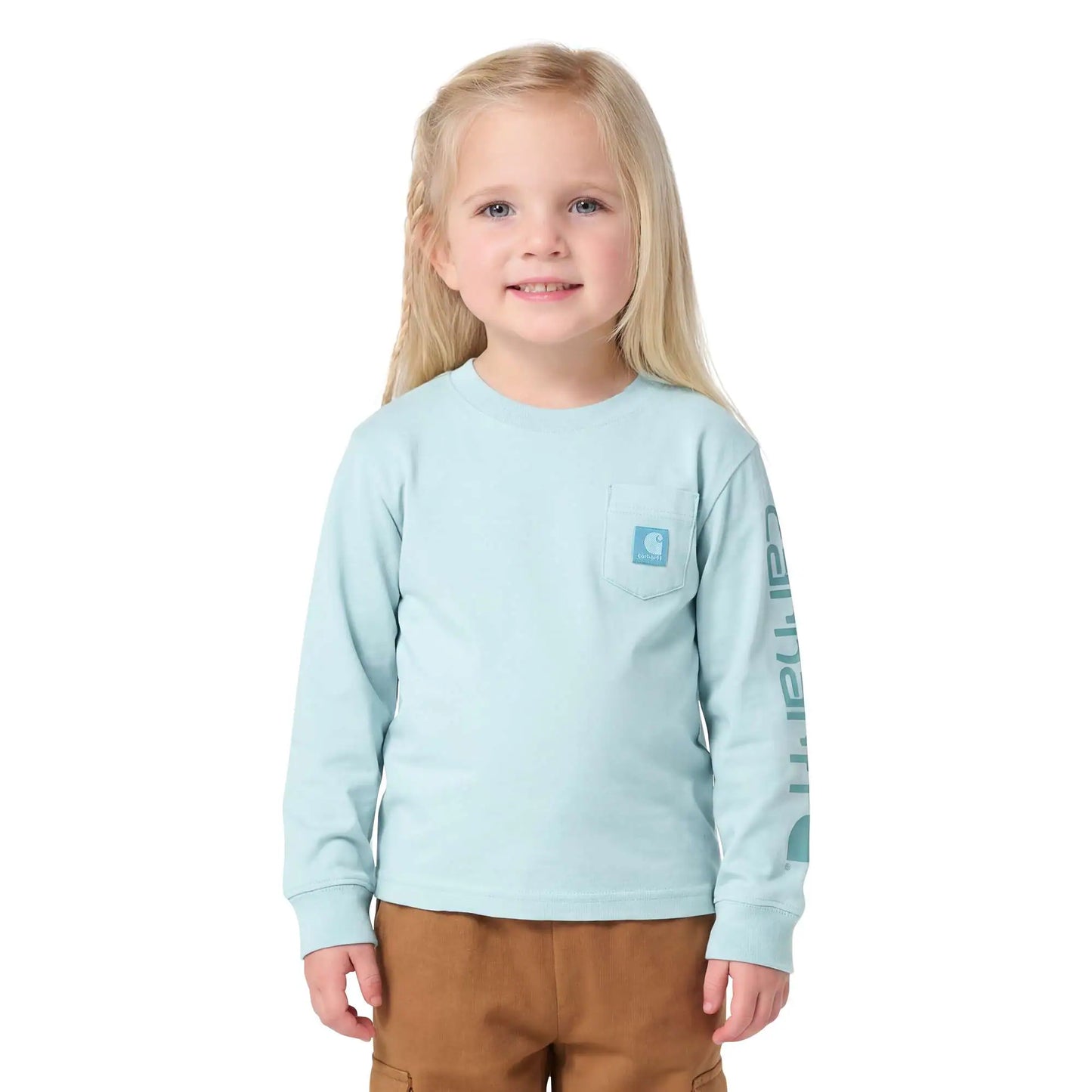 Girls' Long Sleeve Tonal Patch Pocket T-Shirt (Toddler/Child/Youth)