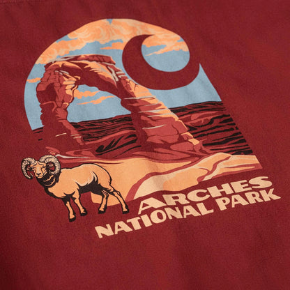 Loose Fit Heavyweight Long-Sleeve Arches National Park Graphic T-Shirt