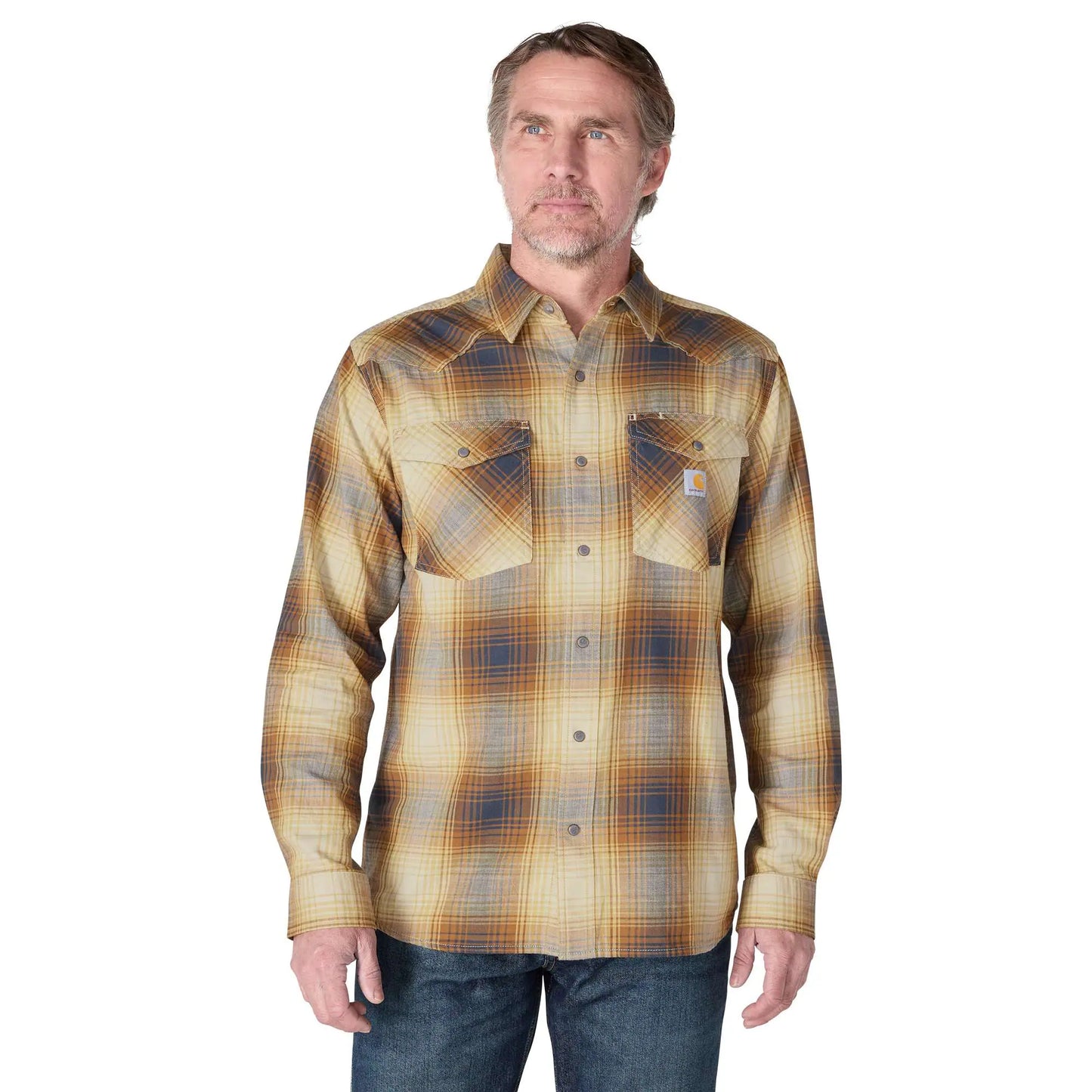 Montana Rugged Flex™ Relaxed Fit Lightweight Long-Sleeve Snap-Front Plaid Shirt