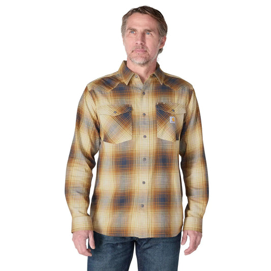 Montana Rugged Flex™ Relaxed Fit Lightweight Long-Sleeve Snap-Front Plaid Shirt