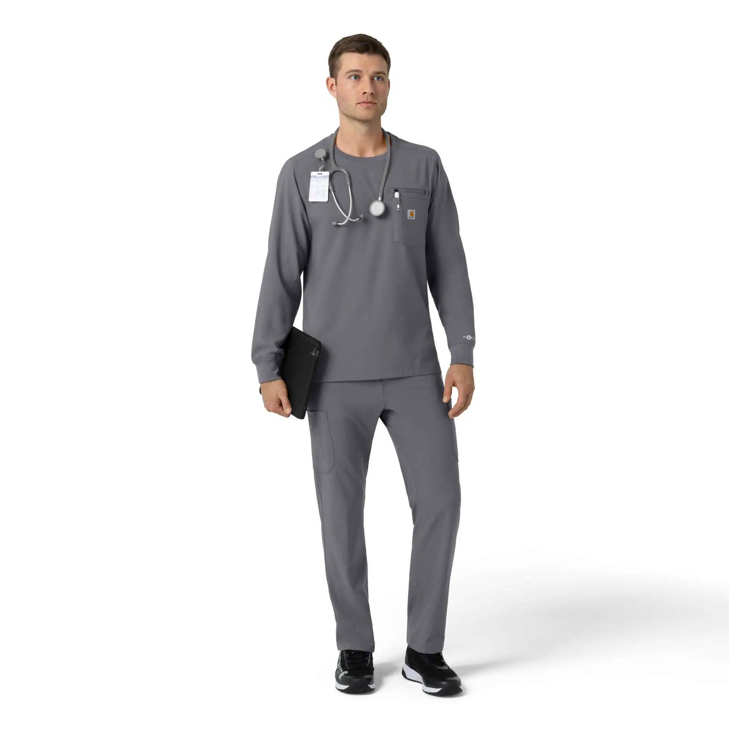Force Cross-Flex Crew Neck Long Sleeve Scrub Top