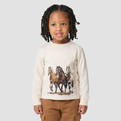 Girls' Long Sleeve Wild Horses T-Shirt (Toddler/Child/Youth)
