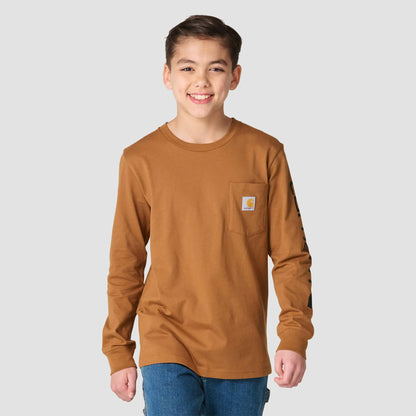 Boys' Long Sleeve Pocket Logo T-Shirt (Toddler/Child/Youth)