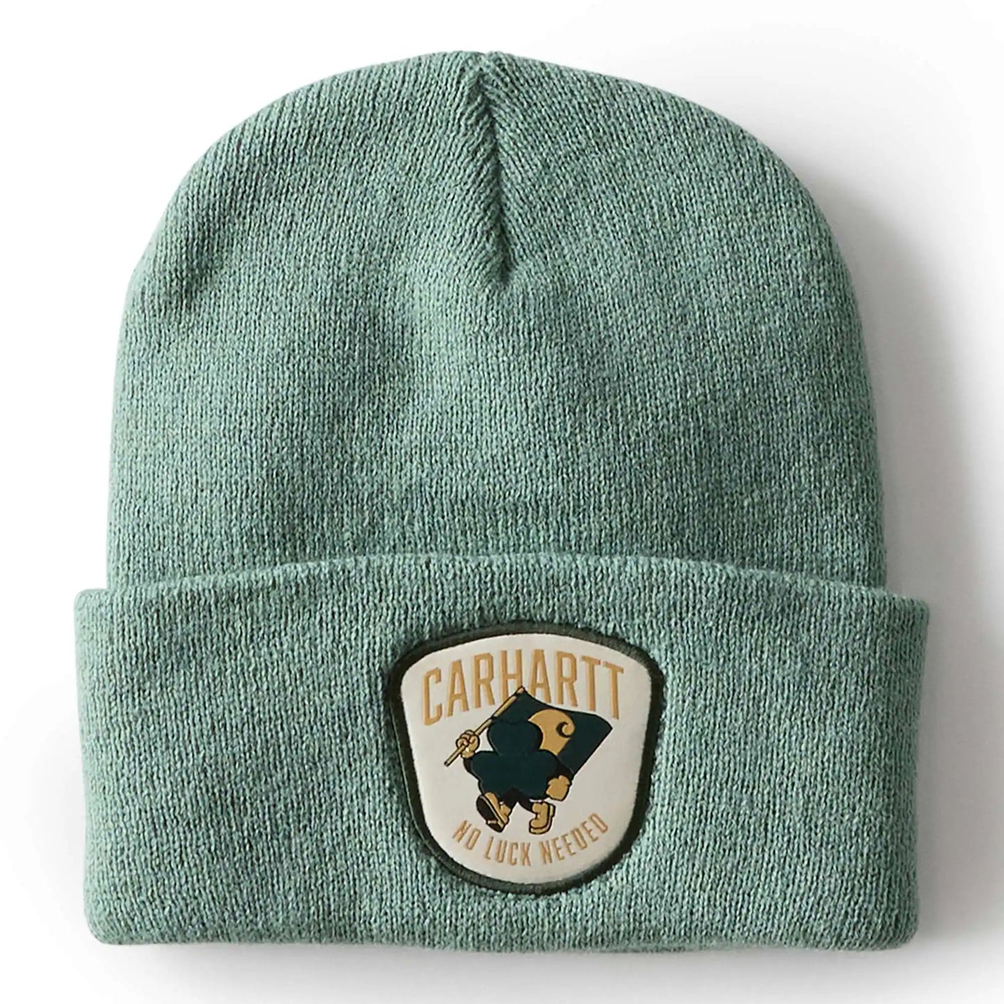 Knit Shamrock Patch Beanie