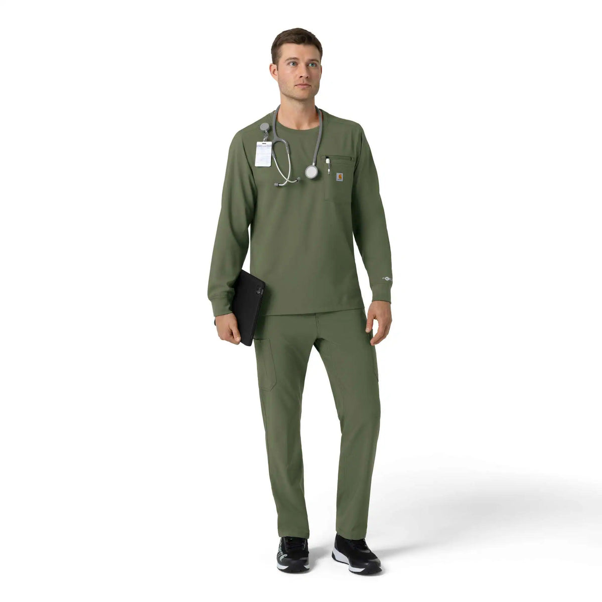 Force Cross-Flex Crew Neck Long Sleeve Scrub Top