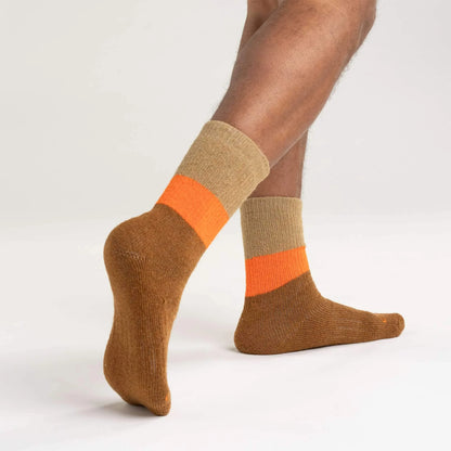 Midweight Synthetic-Wool Blend Colorblock Crew Sock 2-Pack