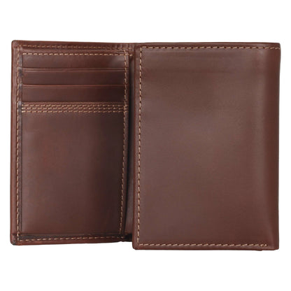 Leather Triple-Stitched Trifold Wallet