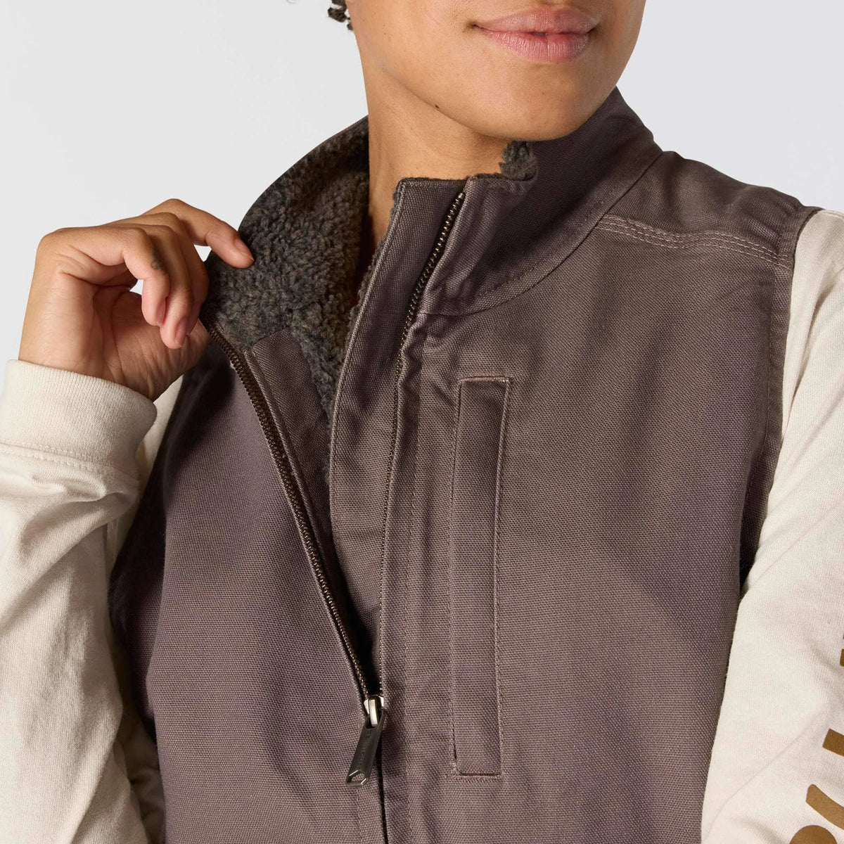 Women's Washed Duck Mock Neck Vest
