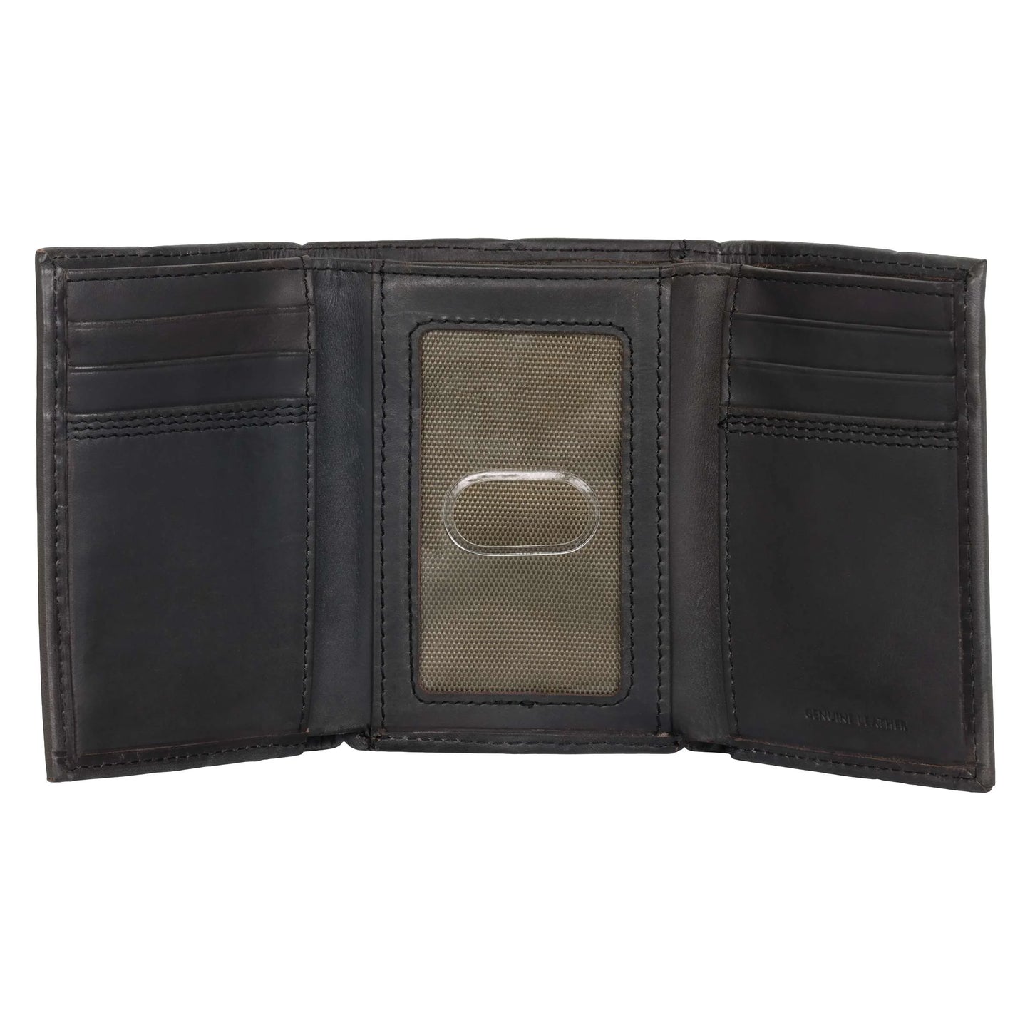 Leather Triple-Stitched Trifold Wallet