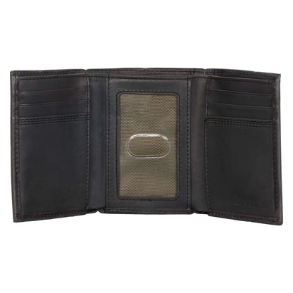 Leather Triple-Stitched Trifold Wallet