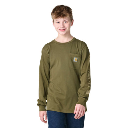 Boys' Long Sleeve Garment Dye Pocket T-Shirt (Toddler/Child/Youth)