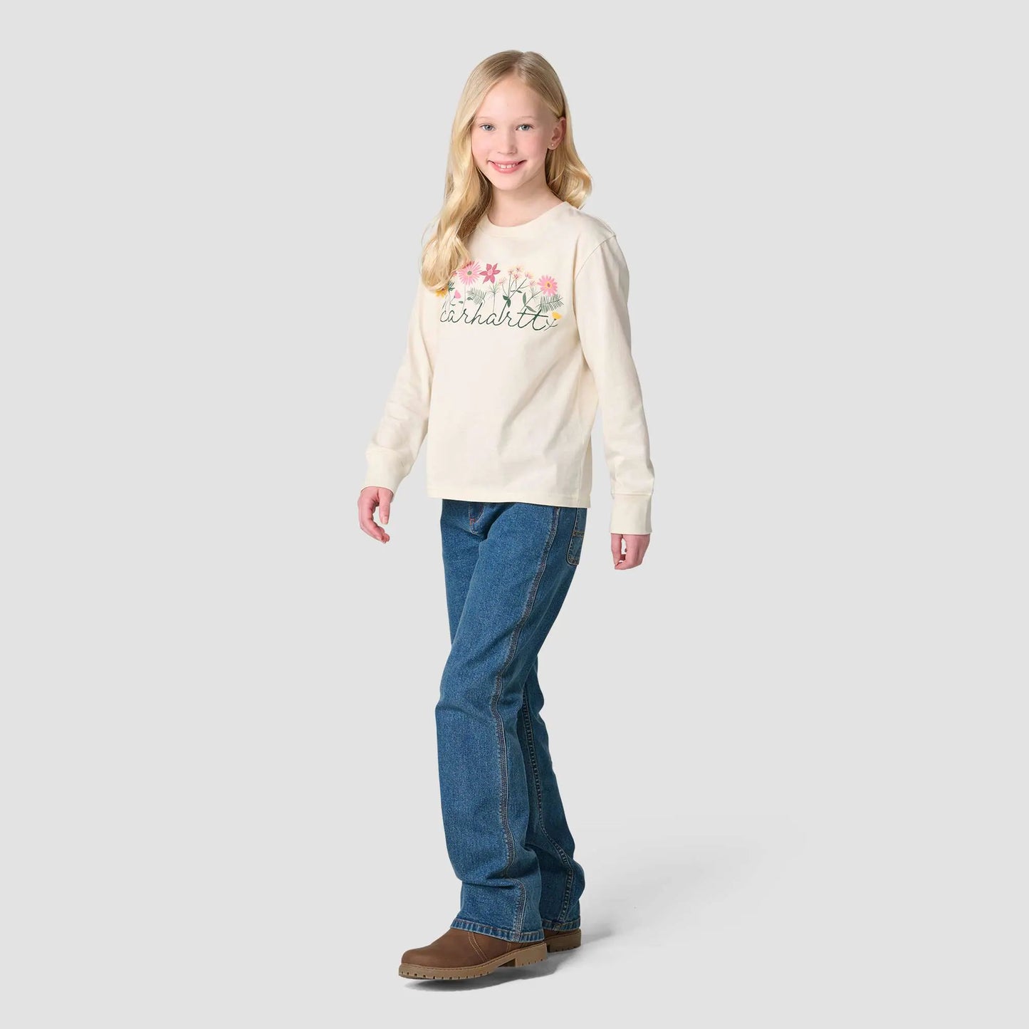 Girls' Long Sleeve Script T-Shirt (Toddler/Child)