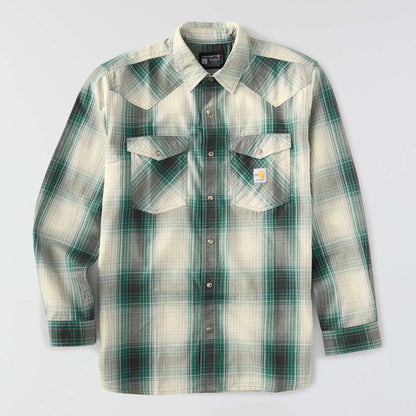 Flame Resistant Montana Relaxed Fit Midweight Twill Snap Front Plaid Shirt