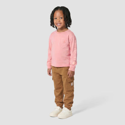Girls' Long Sleeve Tonal Patch Pocket T-Shirt (Toddler/Child/Youth)