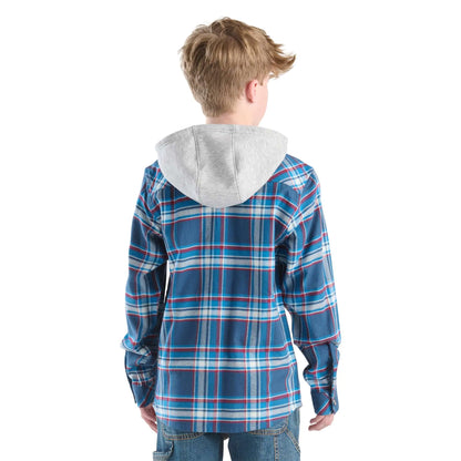 Boys' Long Sleeve Hooded Flannel Button-Front Shirt (Child/Youth)