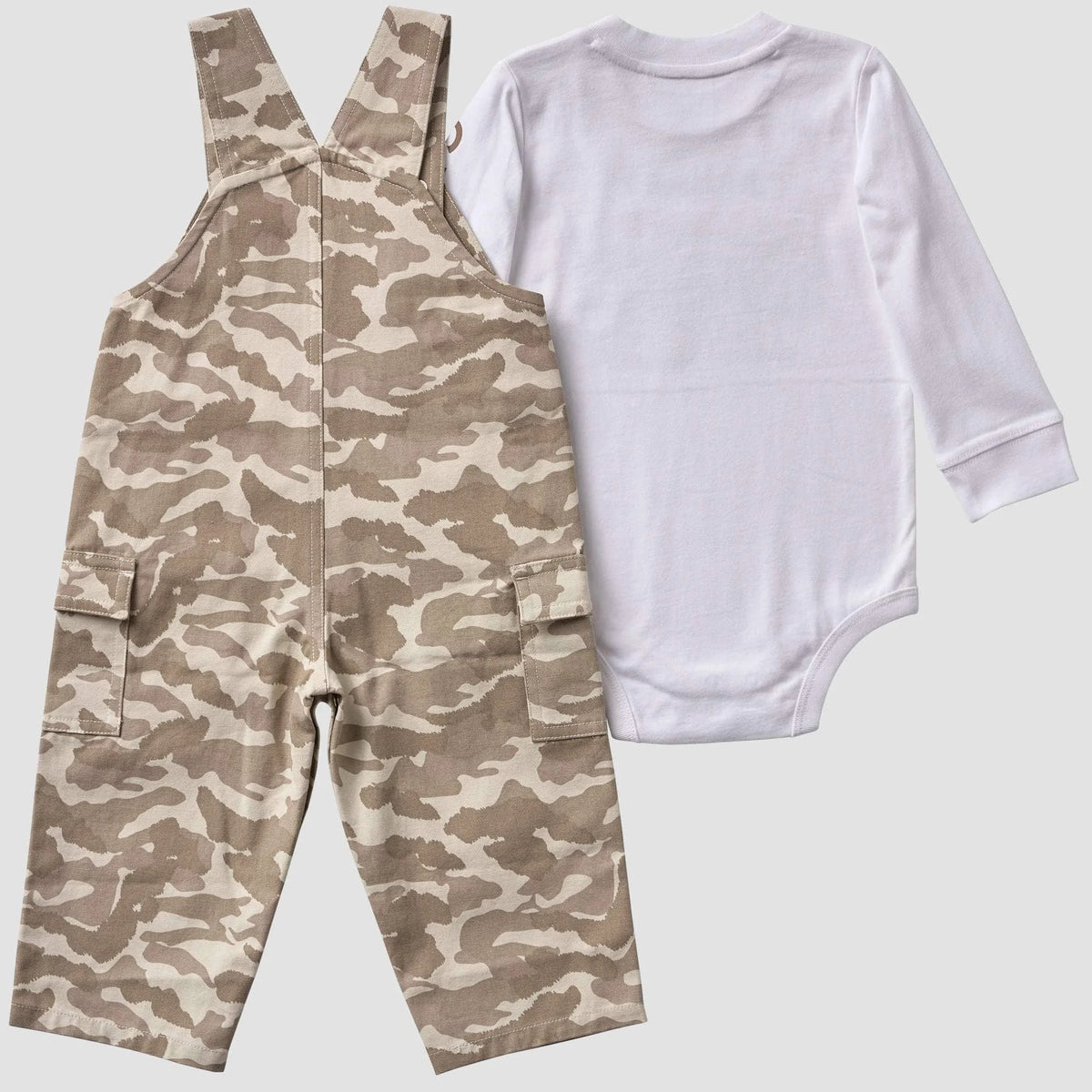 Boys' 2-Piece Long Sleeve Bodysuit & Printed Canvas Overall Set (Baby)