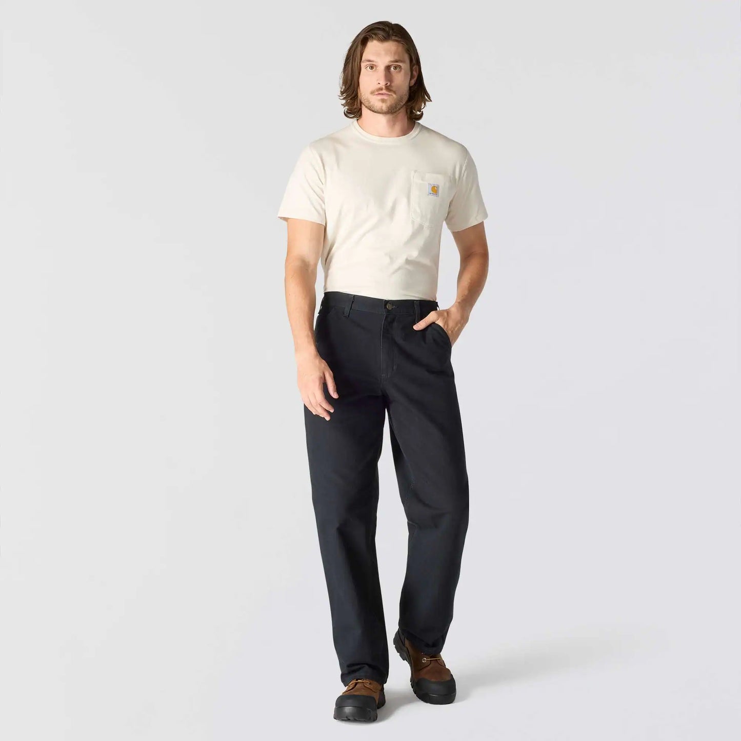 Loose Straight Washed Duck Dungaree
