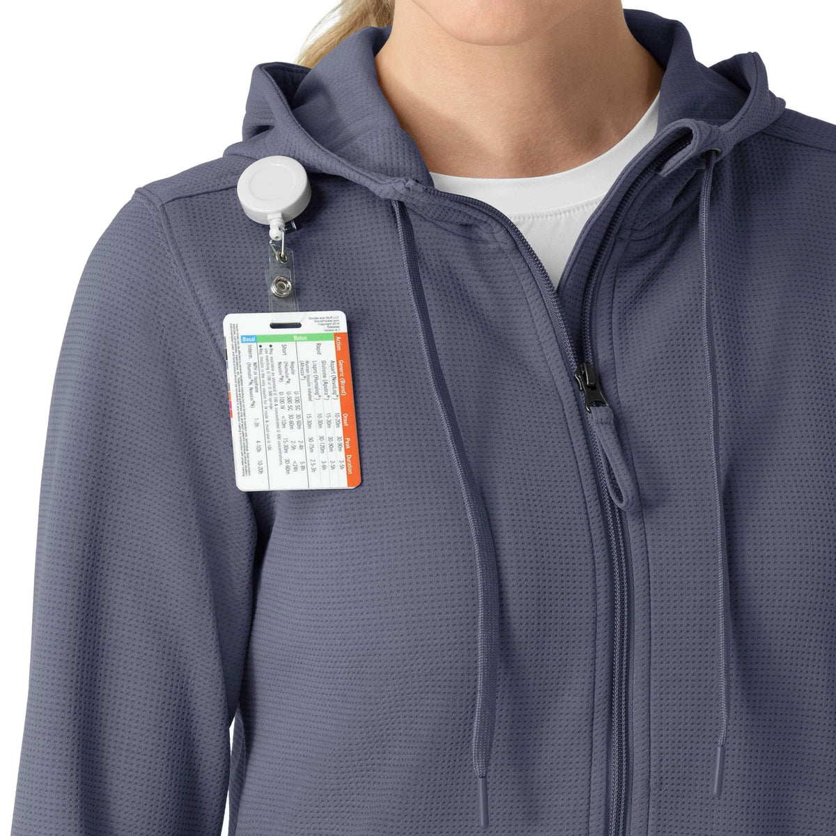Women's Full Zip Waffle Scrub Hoodie