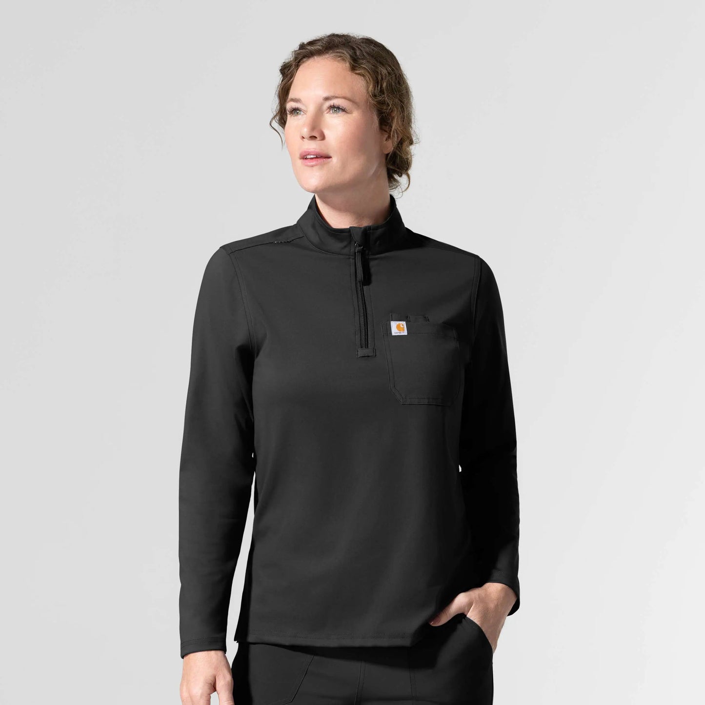 Women's Force Cross-Flex Knit Long Sleeve Quarter Zip Scrub Top