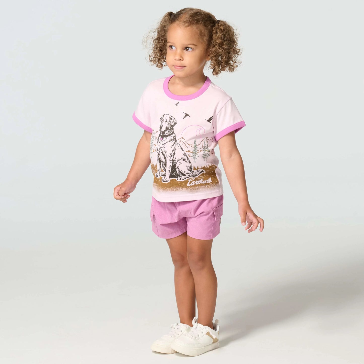 Girls' Short Sleeve Dog Ringer T-Shirt (Child/Toddler)