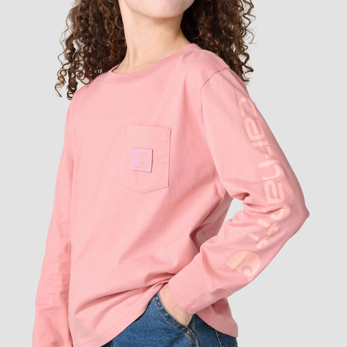 Girls' Long Sleeve Tonal Patch Pocket T-Shirt (Toddler/Child/Youth)