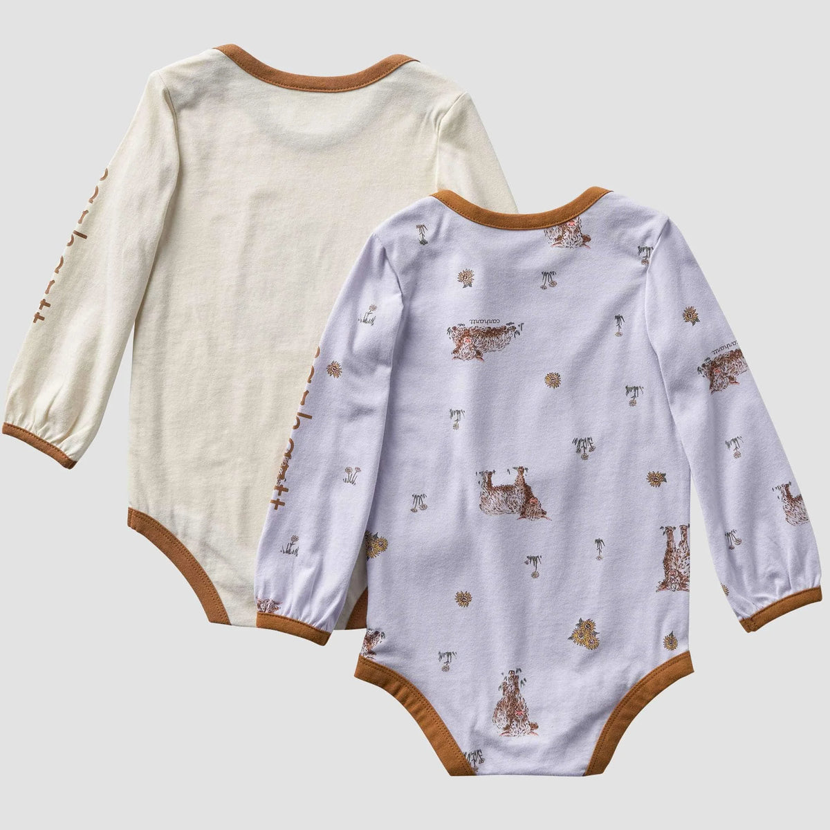 Girls' 2-Piece Long Sleeve Farm Print Bodysuits Set (Baby)