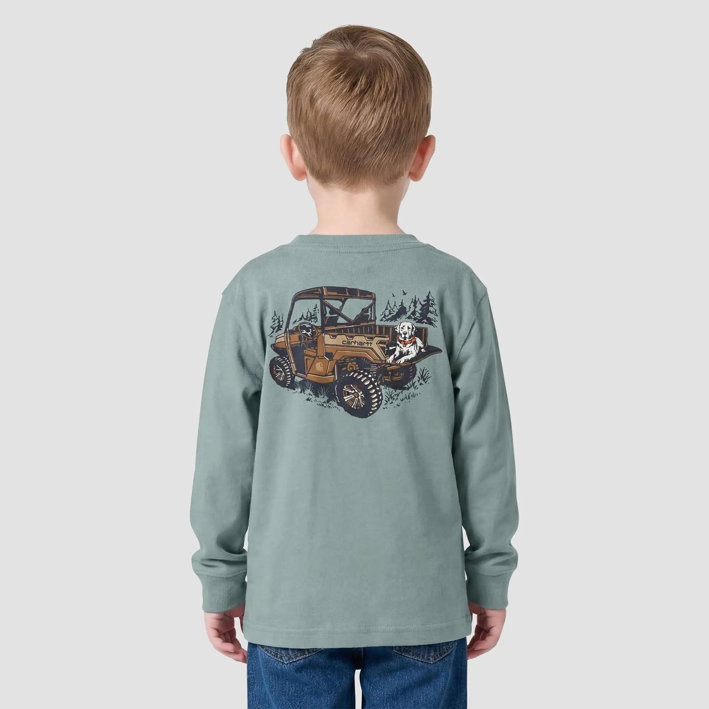 Boys' Long Sleeve Utility Vehicle Pocket T-Shirt (Toddler/Child/Youth)