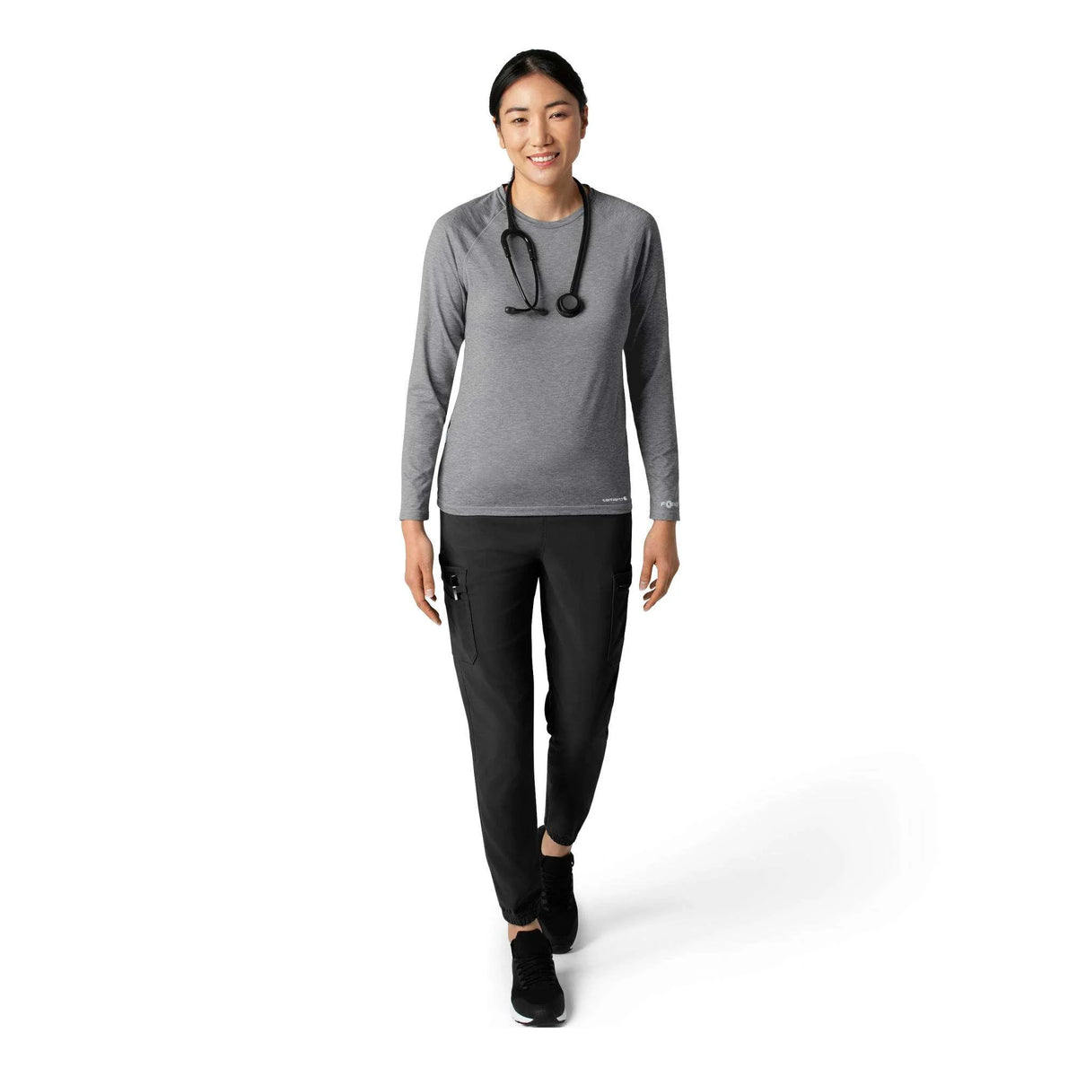 Women's Force Sub-Scrubs Heathered Performance Long Sleeve Tee