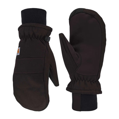 Women's Insulated Duck Synthetic Leather Knit Cuff Mitt