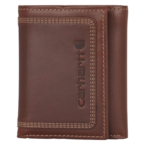 Leather Triple-Stitched Trifold Wallet