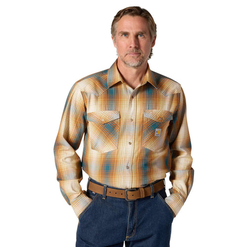 Flame Resistant Montana Relaxed Fit Midweight Twill Snap Front Plaid Shirt