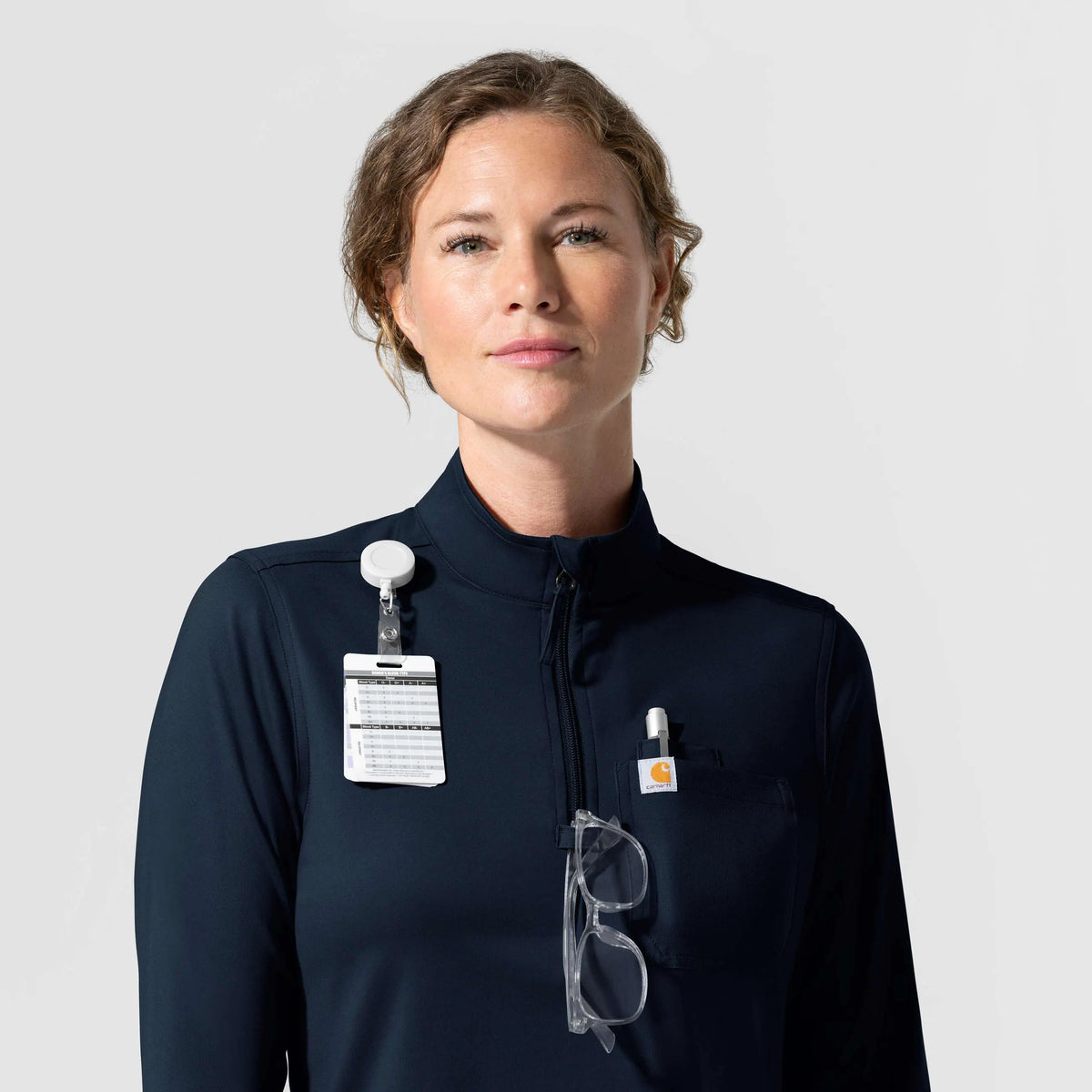Women's Force Cross-Flex Knit Long Sleeve Quarter Zip Scrub Top