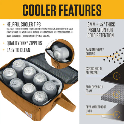 Insulated 12 Can Two Compartment Lunch Cooler