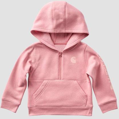 Girls' Long Sleeve Half-Zip Hooded Logo Sweatshirt (Baby/Toddler)