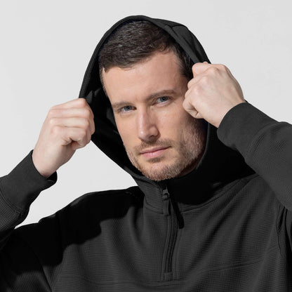 Layers Quarter Zip Waffle Hoodie