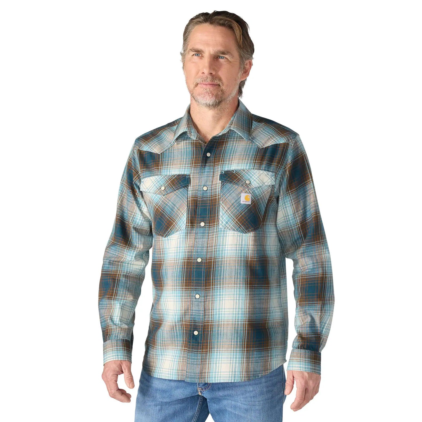 Montana Rugged Flex™ Relaxed Fit Lightweight Long-Sleeve Snap-Front Plaid Shirt