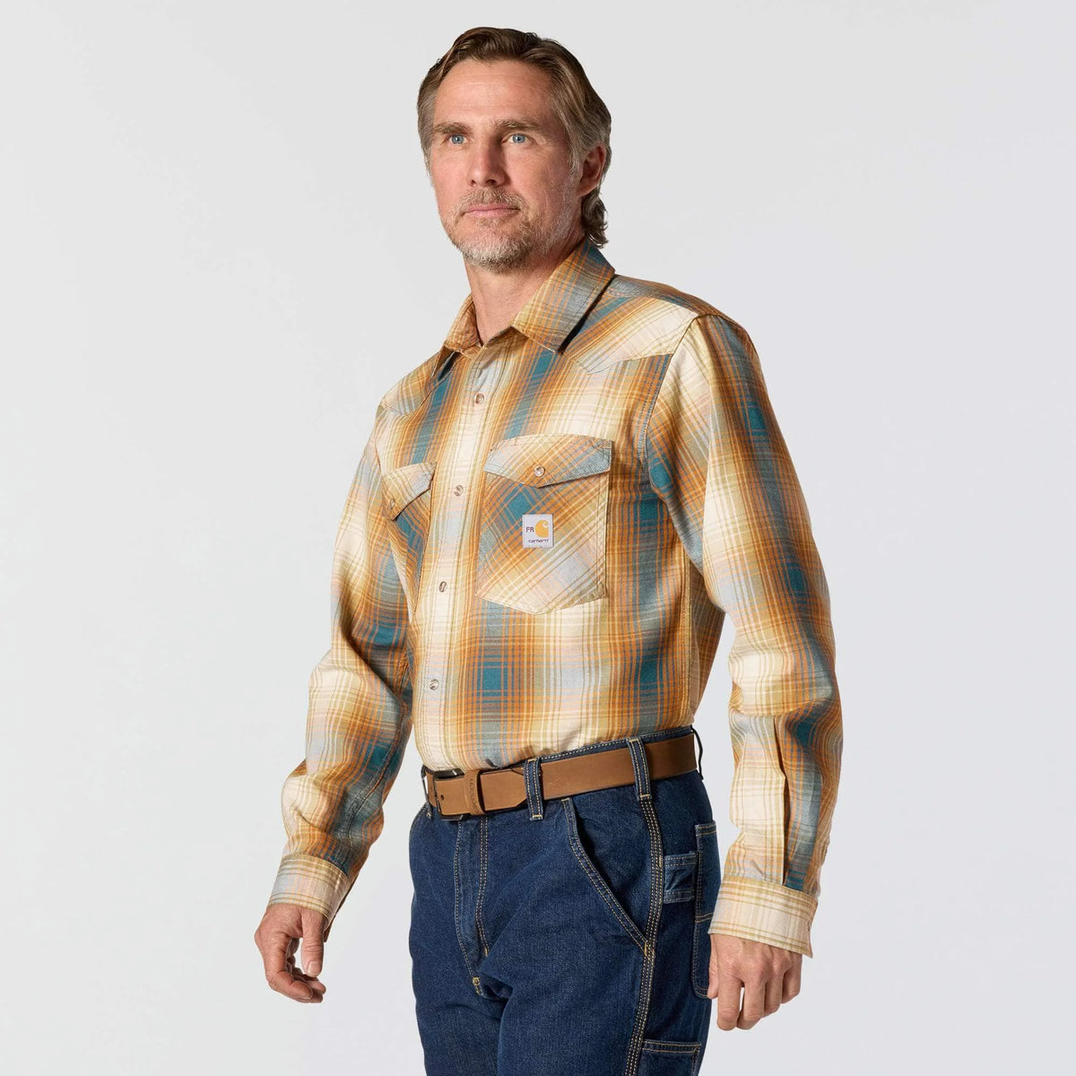 Flame Resistant Montana Relaxed Fit Midweight Twill Snap Front Plaid Shirt