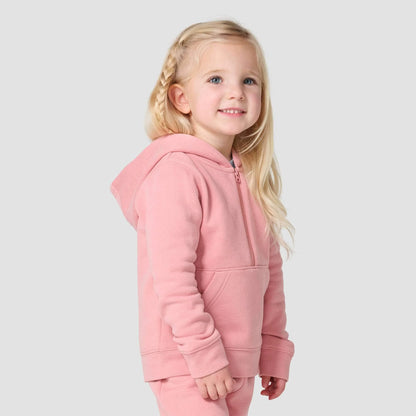 Girls' Long Sleeve Half-Zip Hooded Logo Sweatshirt (Baby/Toddler)