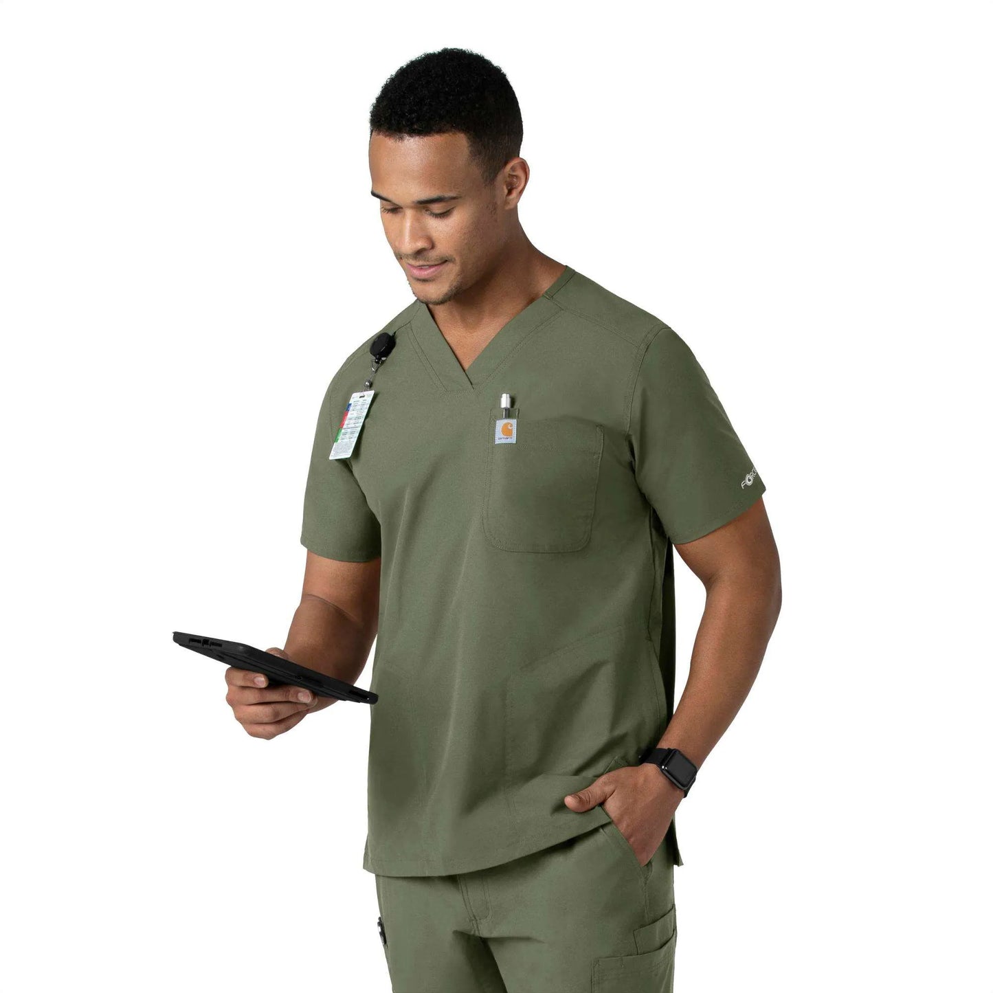 Force Essentials V-Neck Shirttail Scrub Top