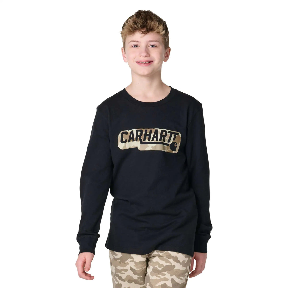 Boys' Long Sleeve Camo Logo T-Shirt (Child/Youth)