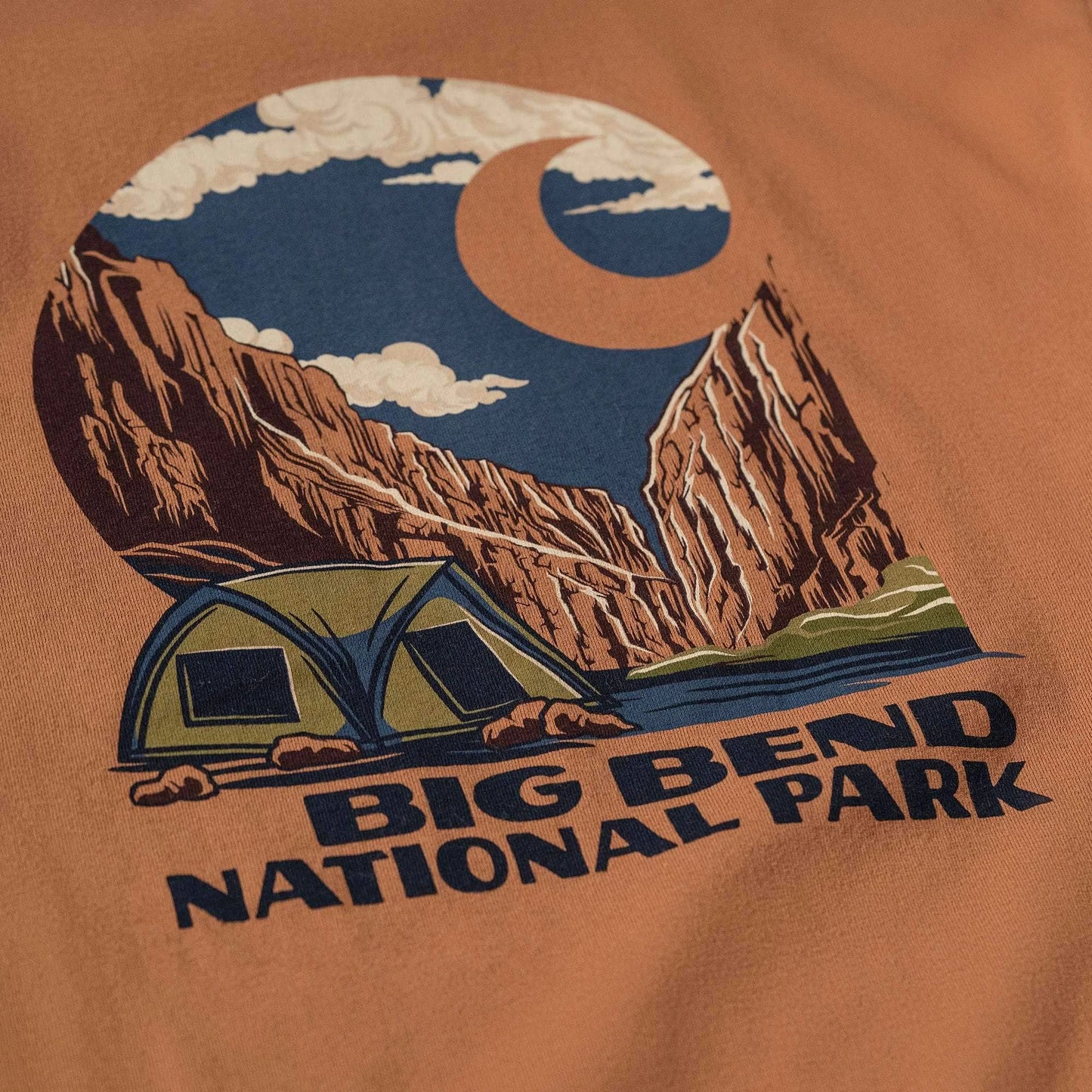 Loose Fit Heavyweight Long-Sleeve Big Bend National Park Graphic T-Shirt