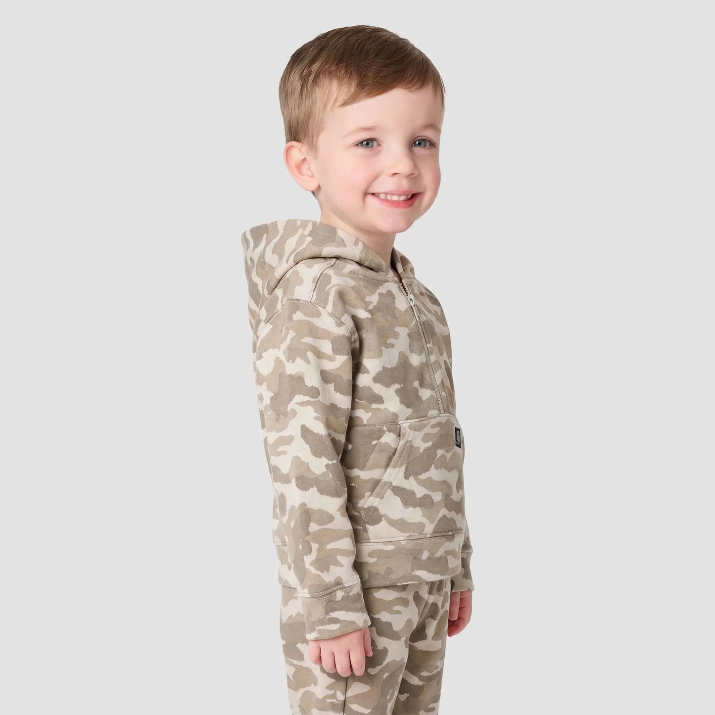 Boys' Long Sleeve Half-Zip Camo Logo Hooded Sweatshirt (Baby/Toddler)