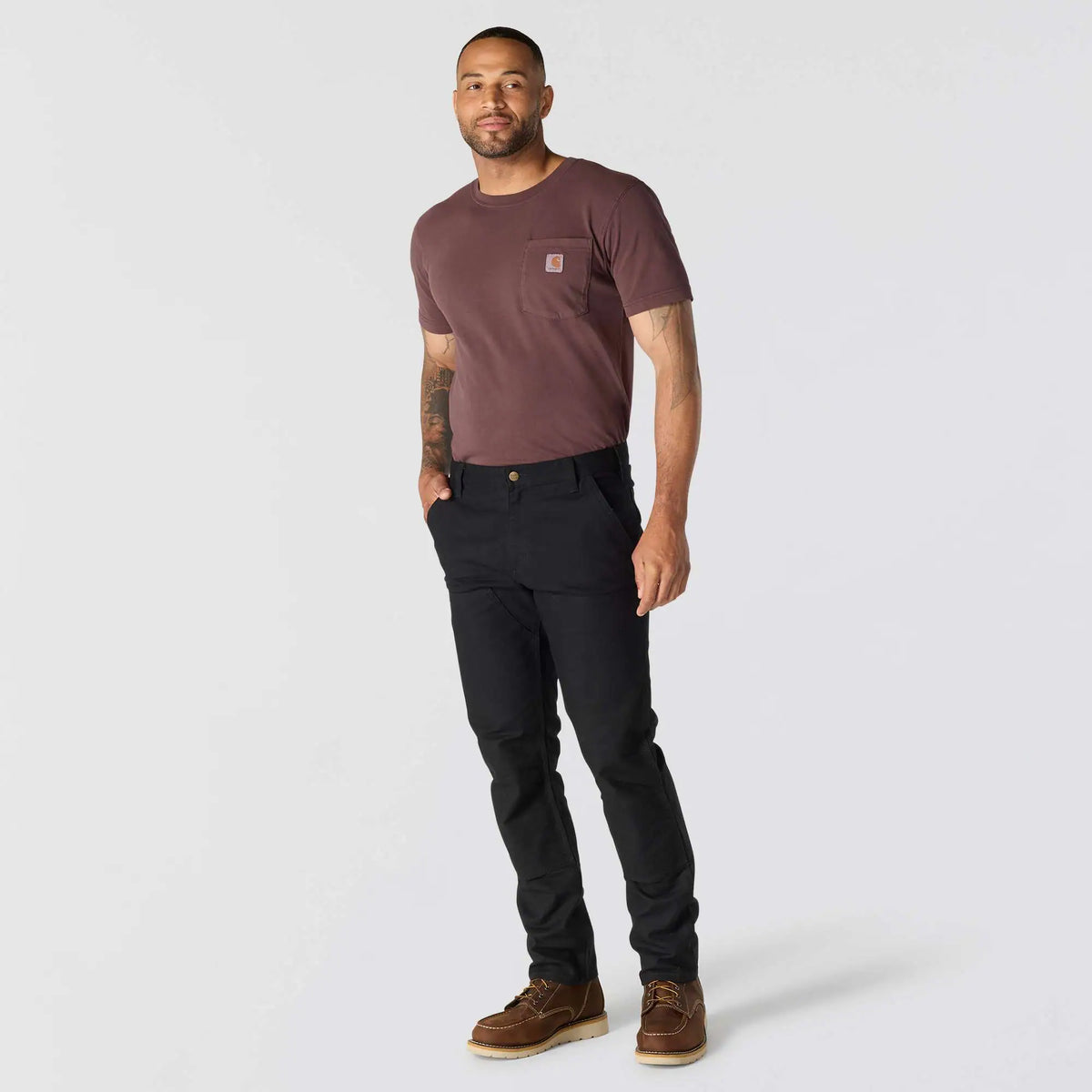 Slim Tapered Rugged Flex™ Duck Double-Front Dungaree