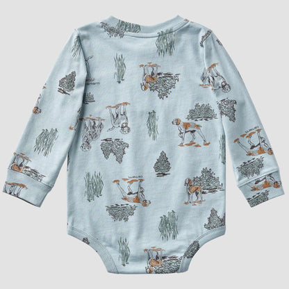 Boys' Long Sleeve Printed Henley Bodysuit (Baby)