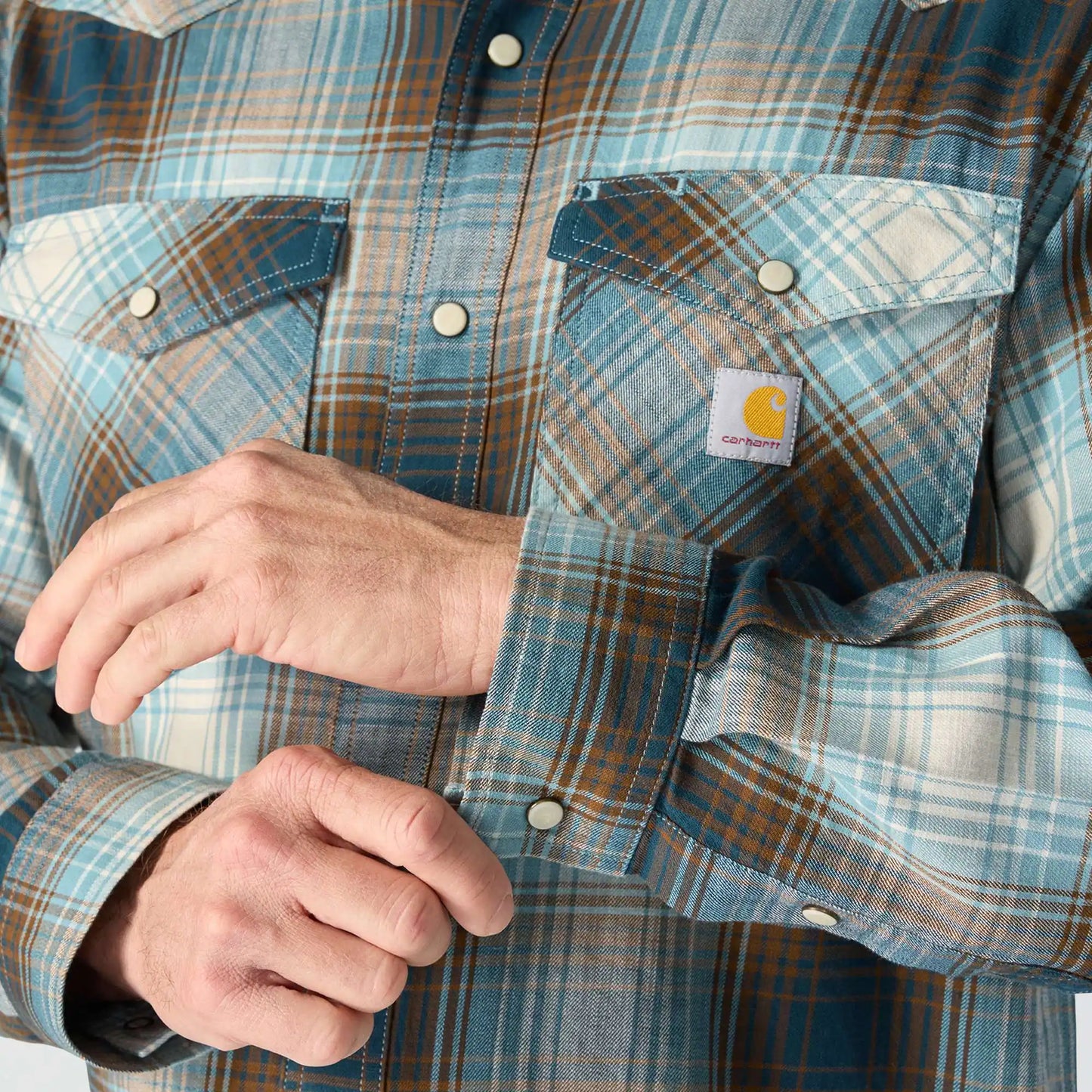 Montana Rugged Flex™ Relaxed Fit Lightweight Long-Sleeve Snap-Front Plaid Shirt