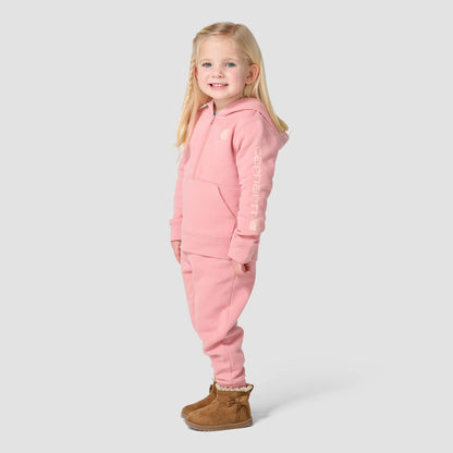 Girls' Long Sleeve Half-Zip Hooded Logo Sweatshirt (Baby/Toddler)